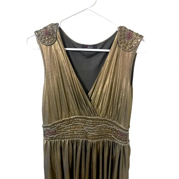 Morgan de Toi Gold Sleeveless Dress - Picture 2 of 7